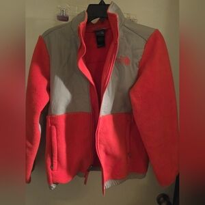 The North Face Red and Gray Fleece Jacket